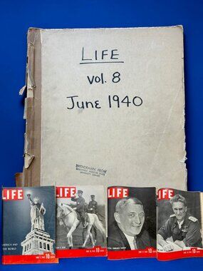 Vintage Life Magazine June 1940 Bound Volume 4 Issues Vintage Ephemera WWII Era